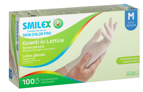 Guanti in lattice M senza polvere Smilex Skin Chlor da 100pz