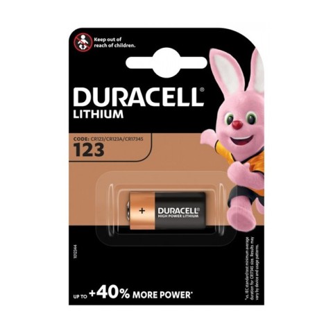 Batteria Duracell 3V DL123 CR123/CR1123A/CR17345 1Cnf/1pz