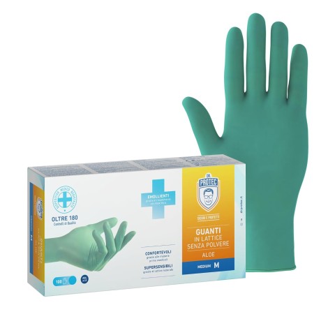 Guanti in lattice L senza polvere Protect Aloe da 100pz