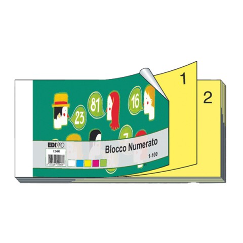 Blocco numerato 1/100-matrice+figlia monocolore 13x6cm-Edipro