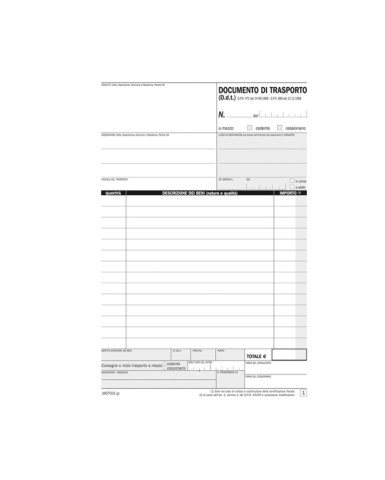 Documento di trasporto DDT in duplice cop. A5 - 50/50