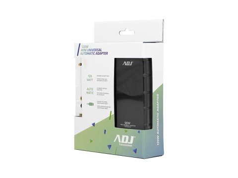 Alimentatore notebook oDJ 120w mini nero voltaggio auto 8 connettori
