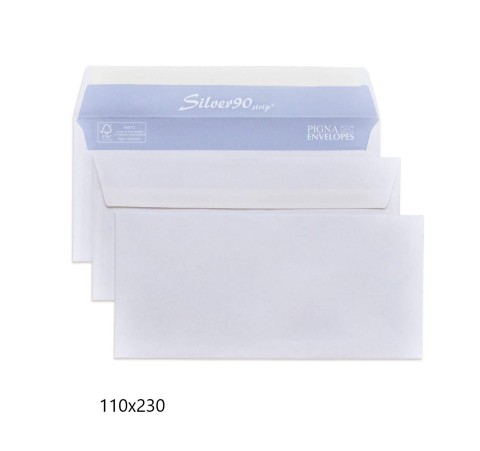 Busta SILVER90 - bianca senza finestra 110x230mm conf.25pz