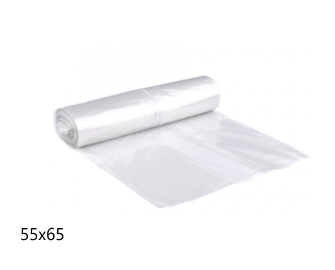 Rotolo sacchi spazzatura 55x65 trasparenti - 15pz