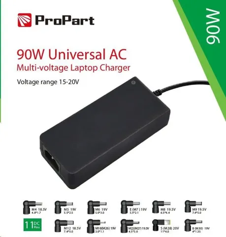 Alimentatore notebook 90w Pro Part   4,5a + usb reg. auto 15-20v