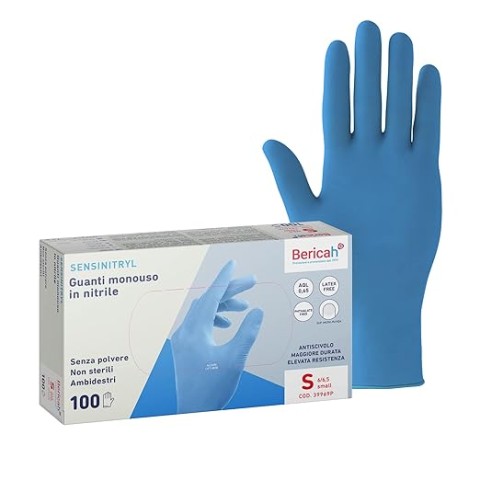 Guanti in nitrile S bianco 27cm Plus SensiNitrix da 100pz