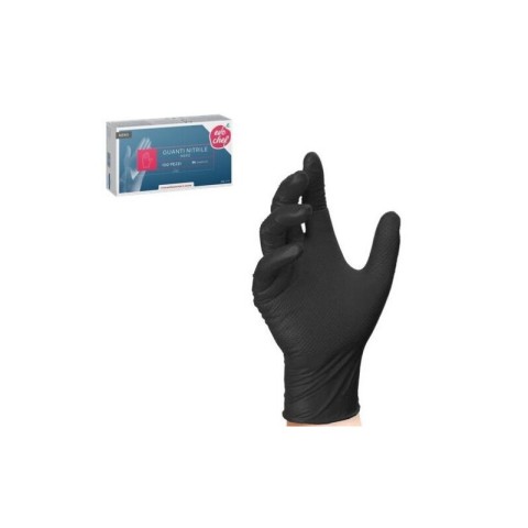 Guanti in nitrile L EvoChef nero senza polvere da 100pz