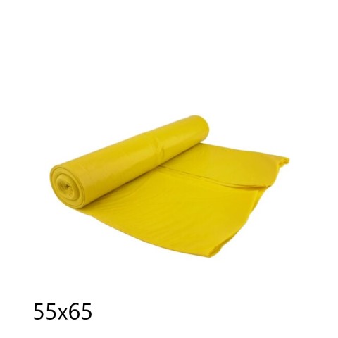 Rotolo sacchi spazzatura 55x65 Giallo - 15pz