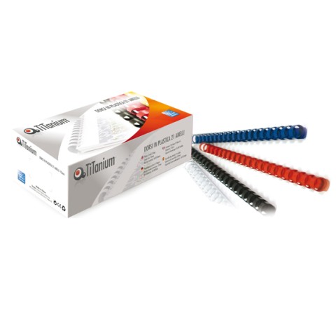 Dorsi a spirale 21 anelli 22mm nero Titanium conf. 50pz