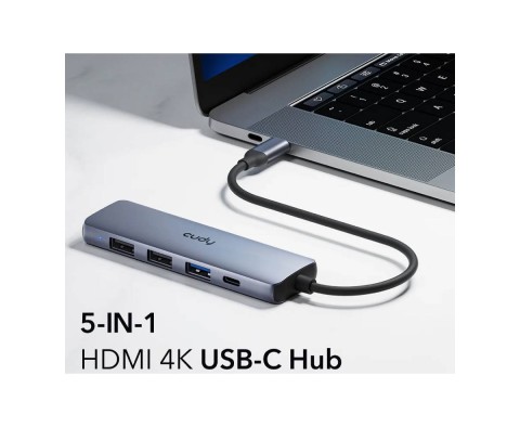 Hub usb-C Cudy 5 porte con HDMI 4K Uh405