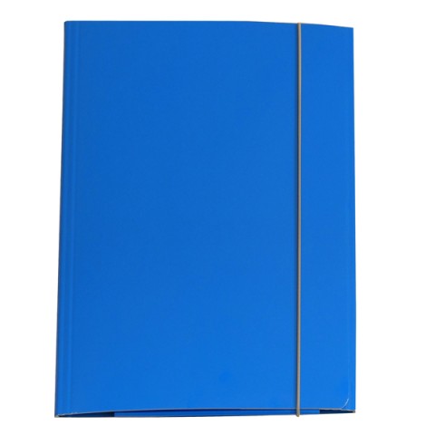 Cartella a 3 lembi con elastico piatto 25x34cm Azzurro Garda