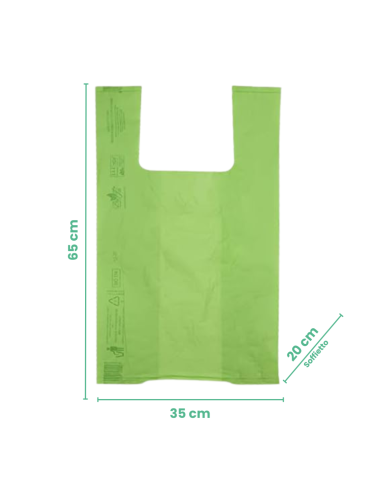 Buste Shopper MAXI Bio 35x65 6kg Verdi con manico