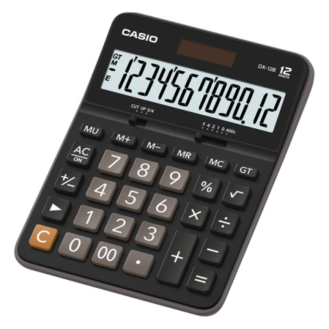 Calcolatrice Casio da tavolo 12 cifre nero DX-12B-W-EC          