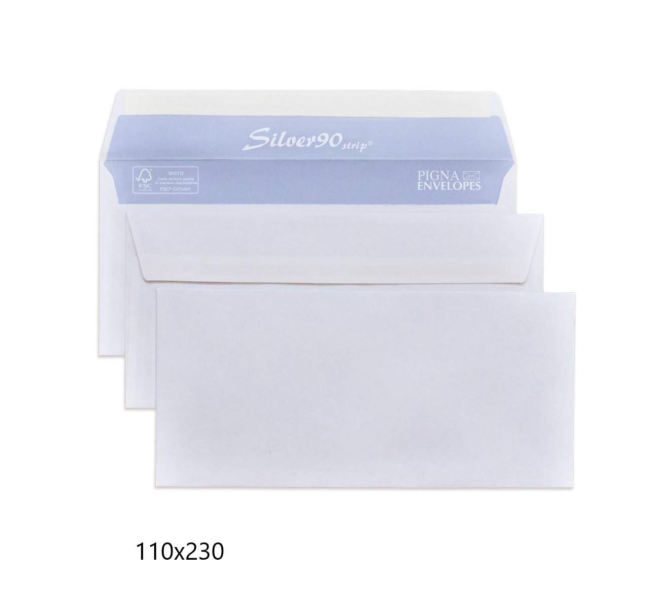 Busta SILVER90 - bianca senza finestra 110x230mm conf.25pz