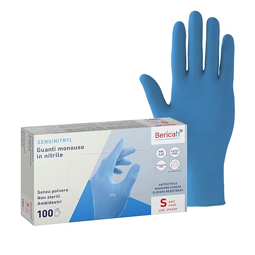 Guanti in nitrile S bianco 27cm Plus SensiNitrix da 100pz