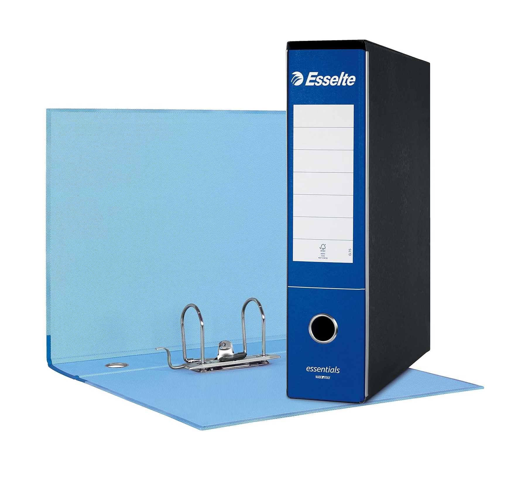 Raccoglitore Esselte Essentials G75 con Custodia - dorso 8cm blu