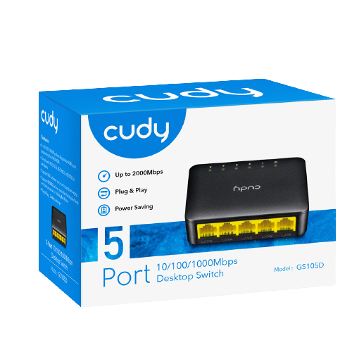 Switch lan 5 porte Cudy 10/10/1000 gigabit GS105D